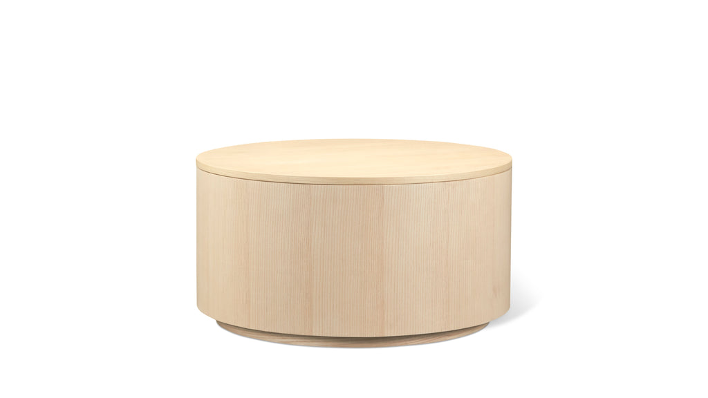 Table basse de rangement Orbit, frêne blanc