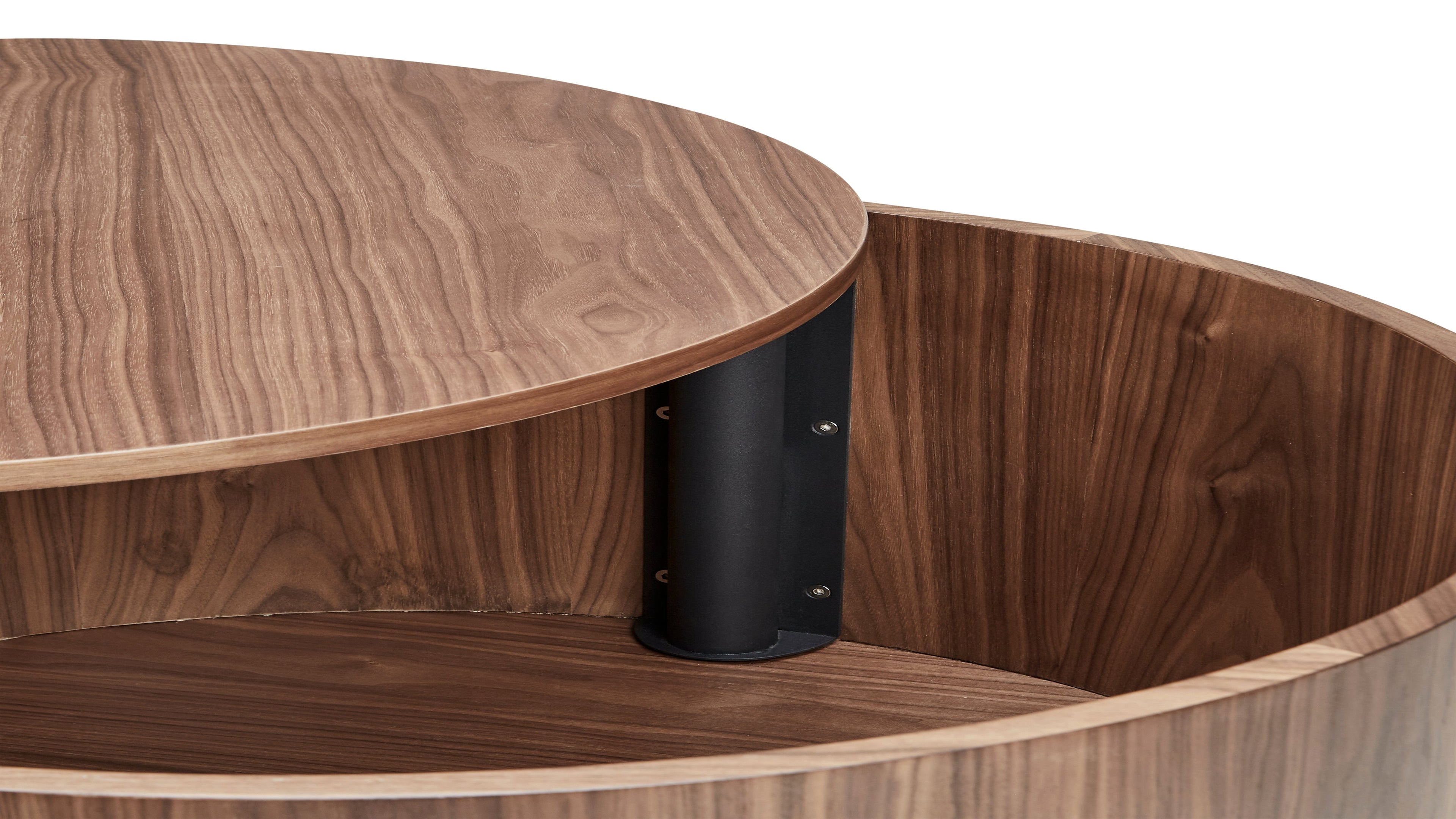 Table basse de rangement Orbit, noyer