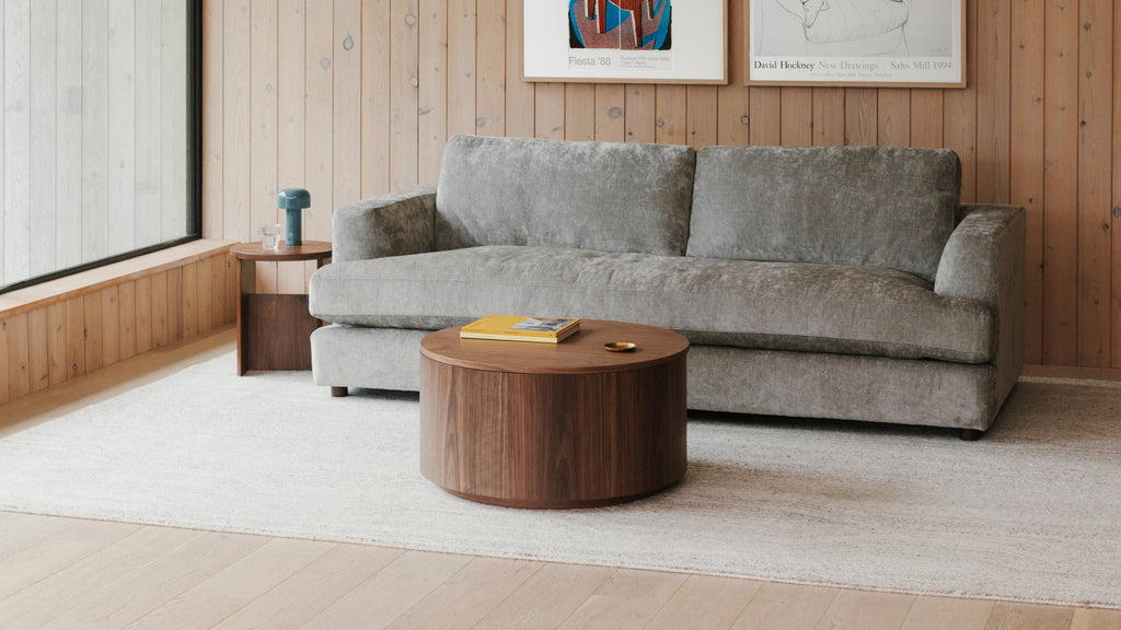 Table basse de rangement Orbit, noyer