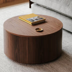 Table basse de rangement Orbit, noyer