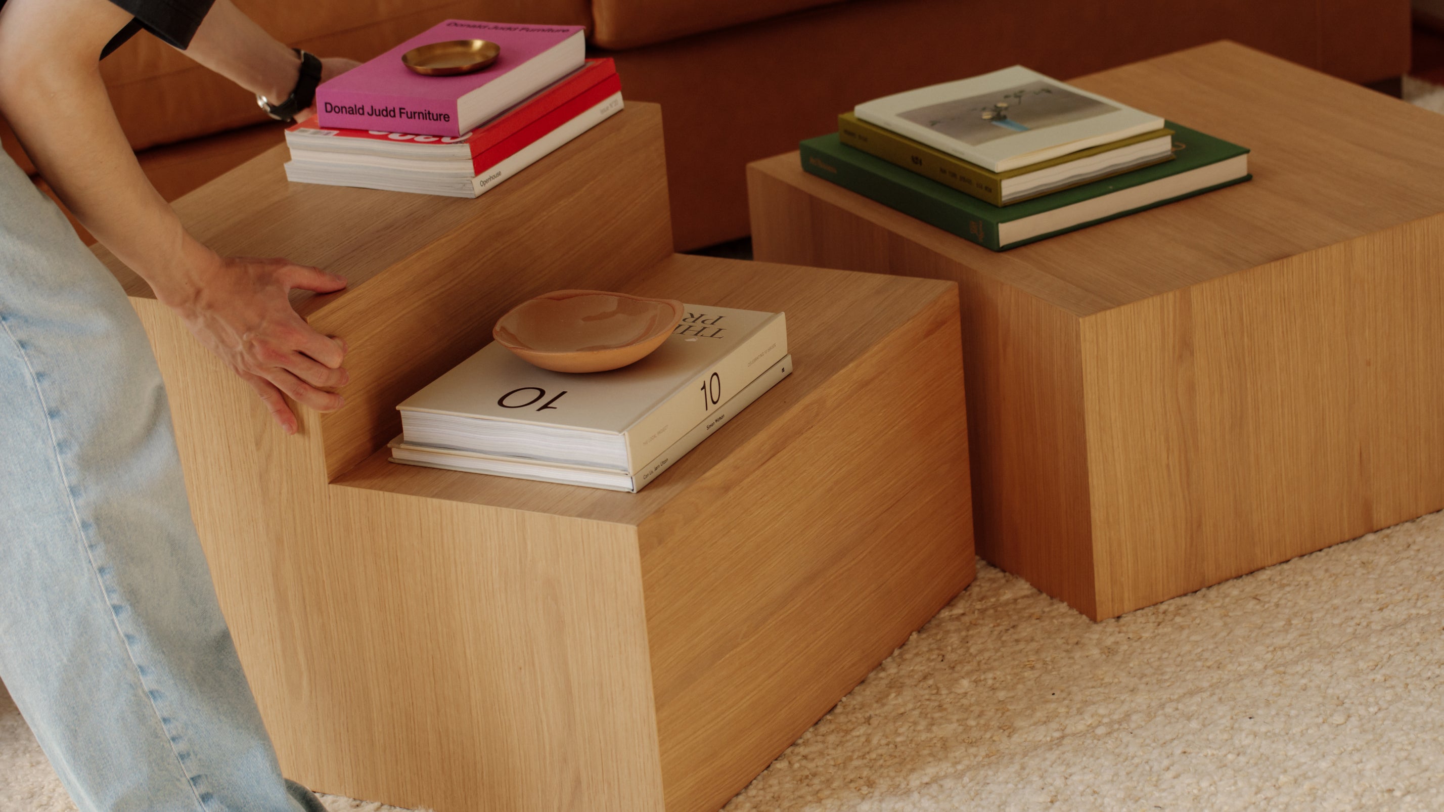 Table basse Align, à plusieurs niveaux, chêne