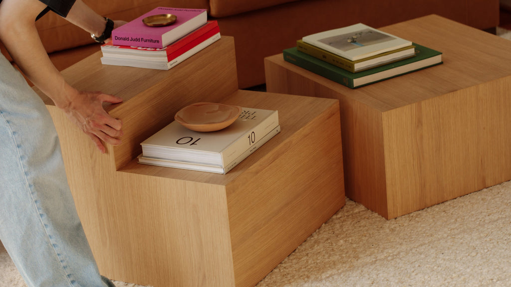 Table basse Align, à plusieurs niveaux, noyer