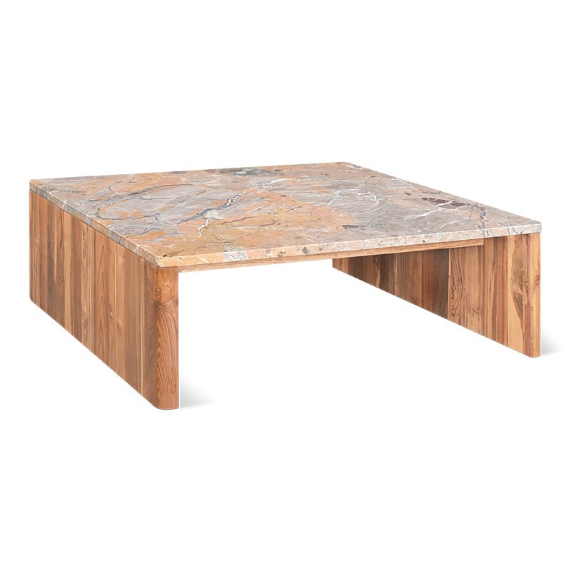 Table basse Form Lavante en marbre et teck