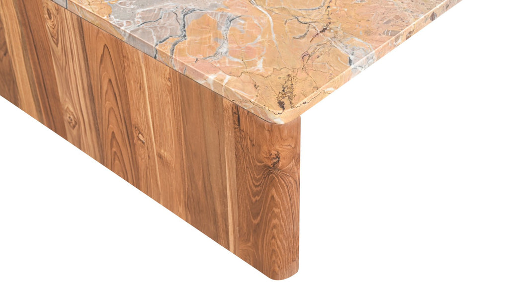 Table basse Form Lavante en marbre et teck