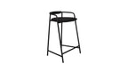 Tabouret de comptoir Slow Mornings, cuir anthracite/métal noir