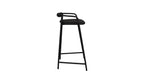 Tabouret de comptoir Slow Mornings, cuir anthracite/métal noir