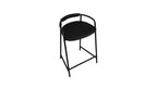 Tabouret de comptoir Slow Mornings, cuir anthracite/métal noir
