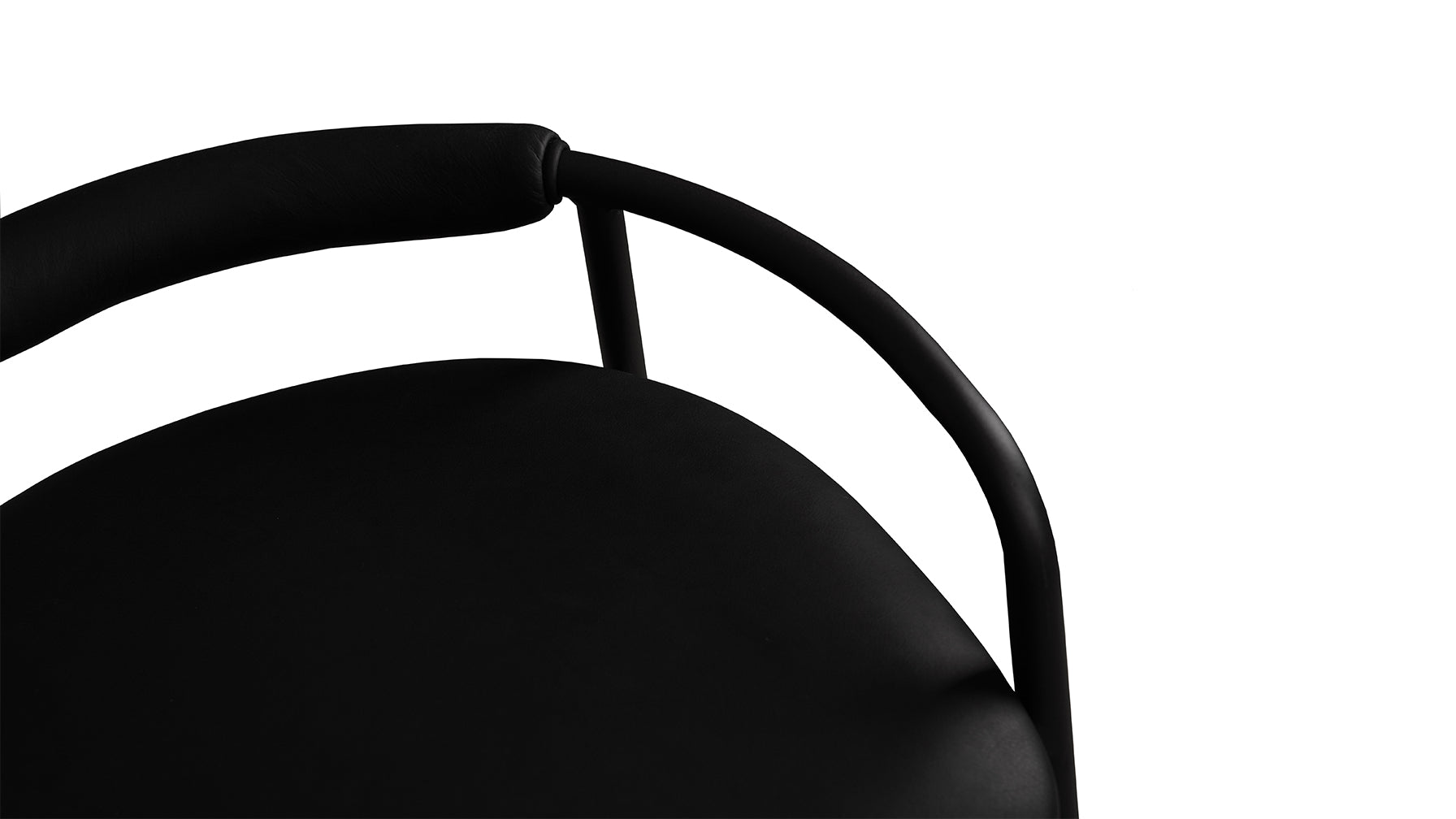 Tabouret de comptoir Slow Mornings, cuir anthracite/métal noir