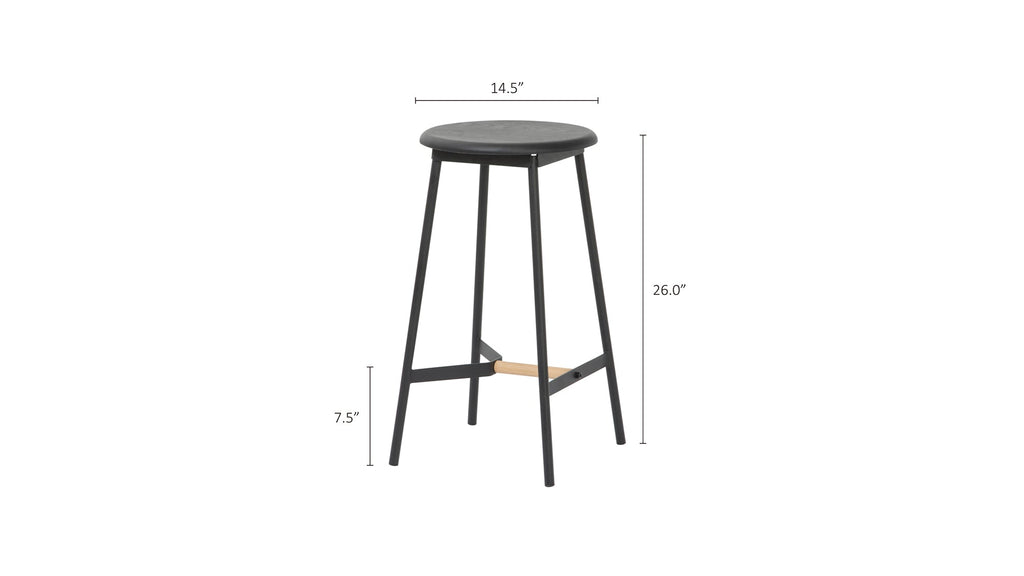 Tabouret de comptoir Take The Edge Off, métal noir