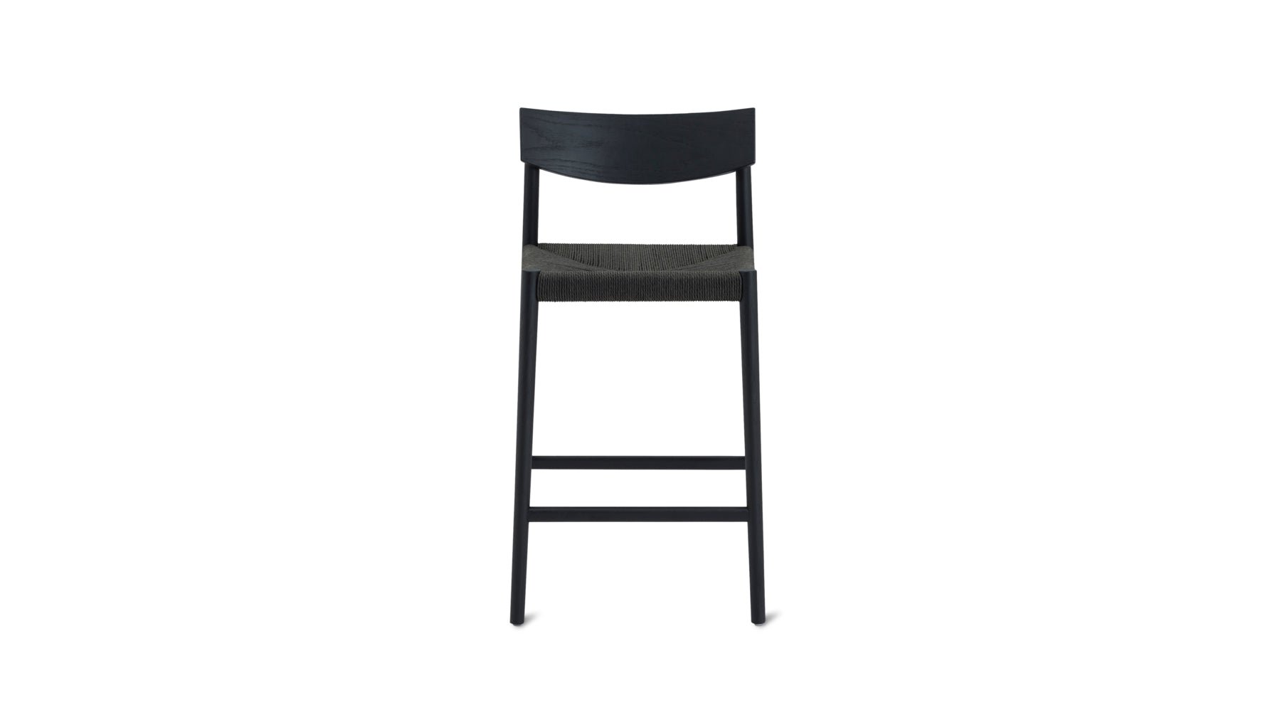 Tabouret de bar pour convives, chêne noir/assise en corde de papier noire