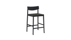 Tabouret de bar pour convives, chêne noir/assise en corde de papier noire