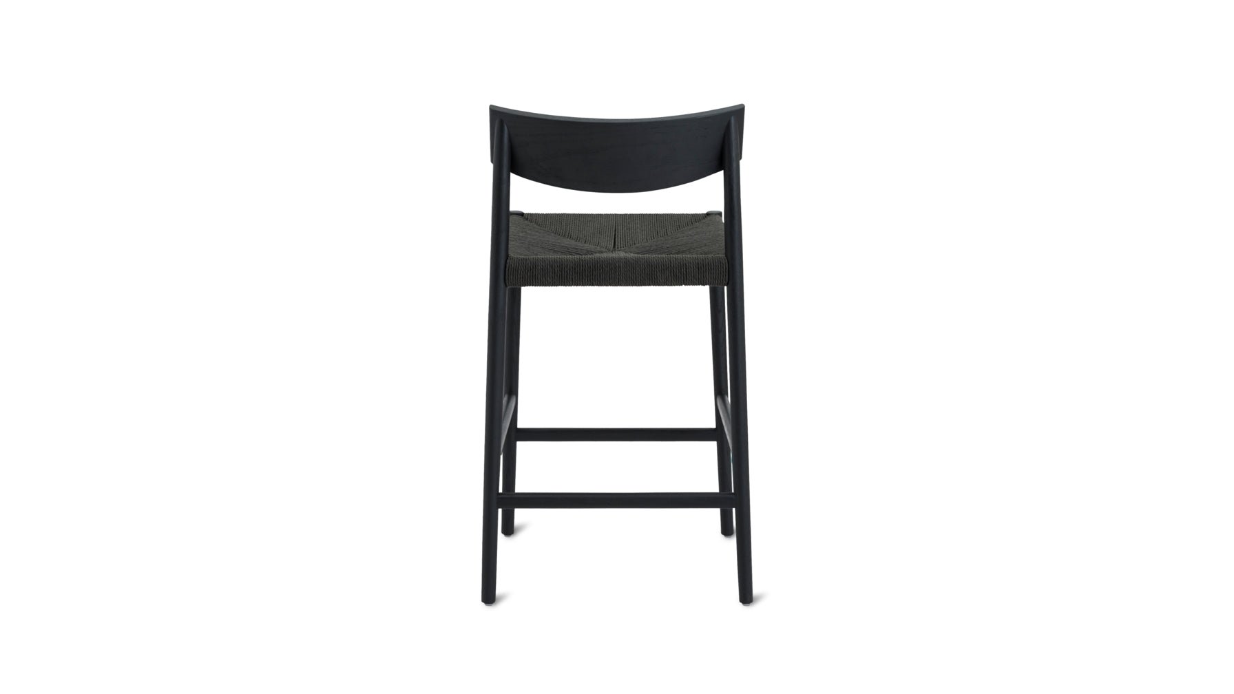 Tabouret de bar pour convives, chêne noir/assise en corde de papier noire