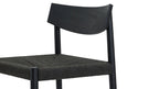 Tabouret de bar pour convives, chêne noir/assise en corde de papier noire
