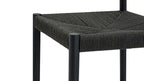 Tabouret de bar pour convives, chêne noir/assise en corde de papier noire