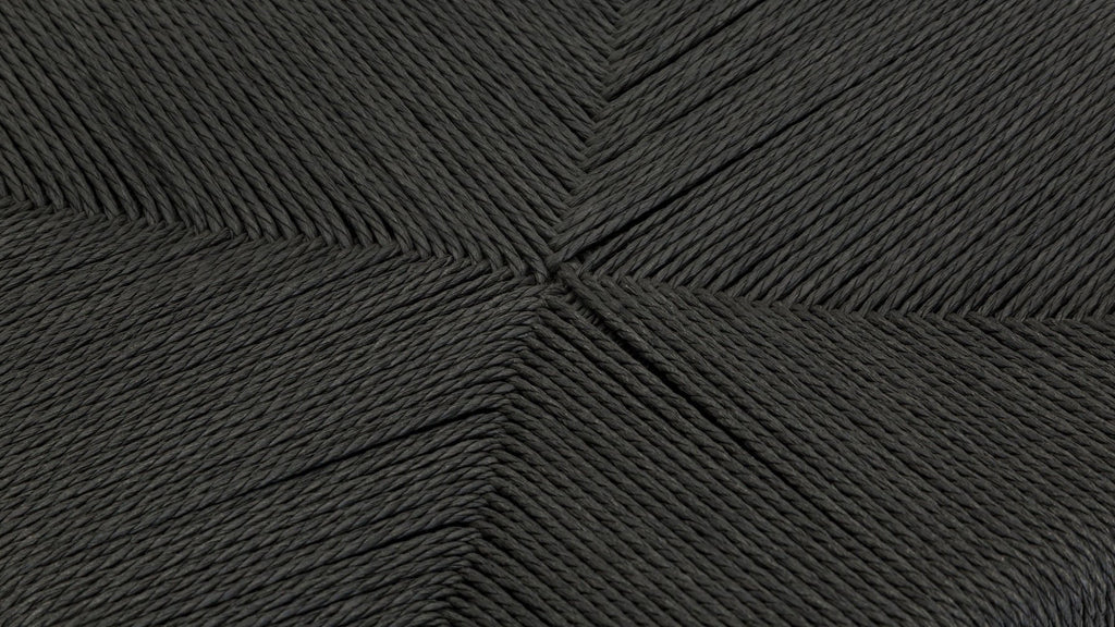 Tabouret de bar pour convives, chêne noir/assise en corde de papier noire