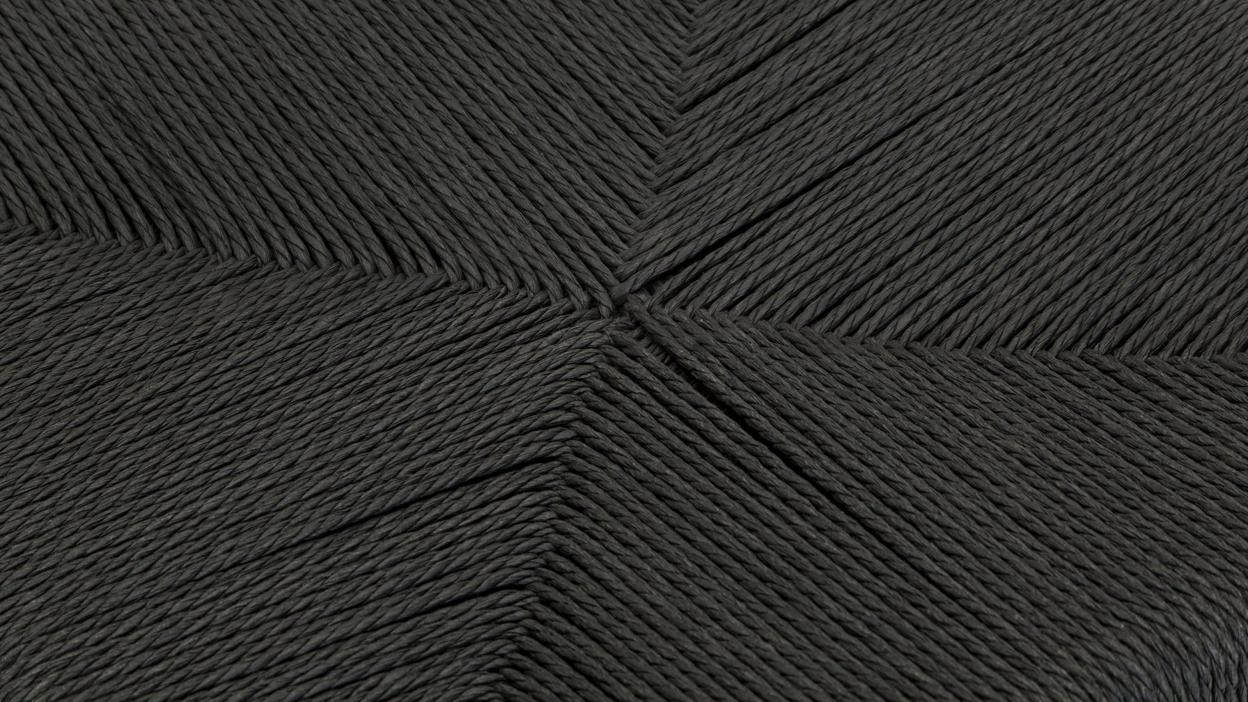 Tabouret de bar pour convives, chêne noir/assise en corde de papier noire