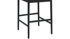 Tabouret de bar pour convives, chêne noir/assise en corde de papier noire