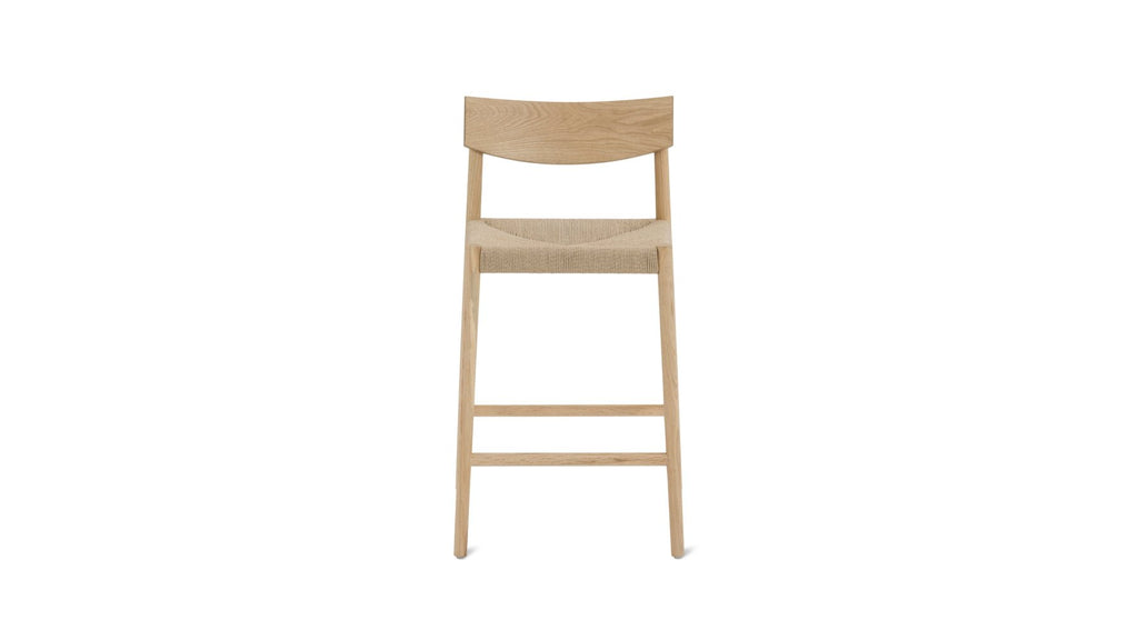 Tabouret de bar pour convives, chêne blanc/assise en corde de papier naturelle
