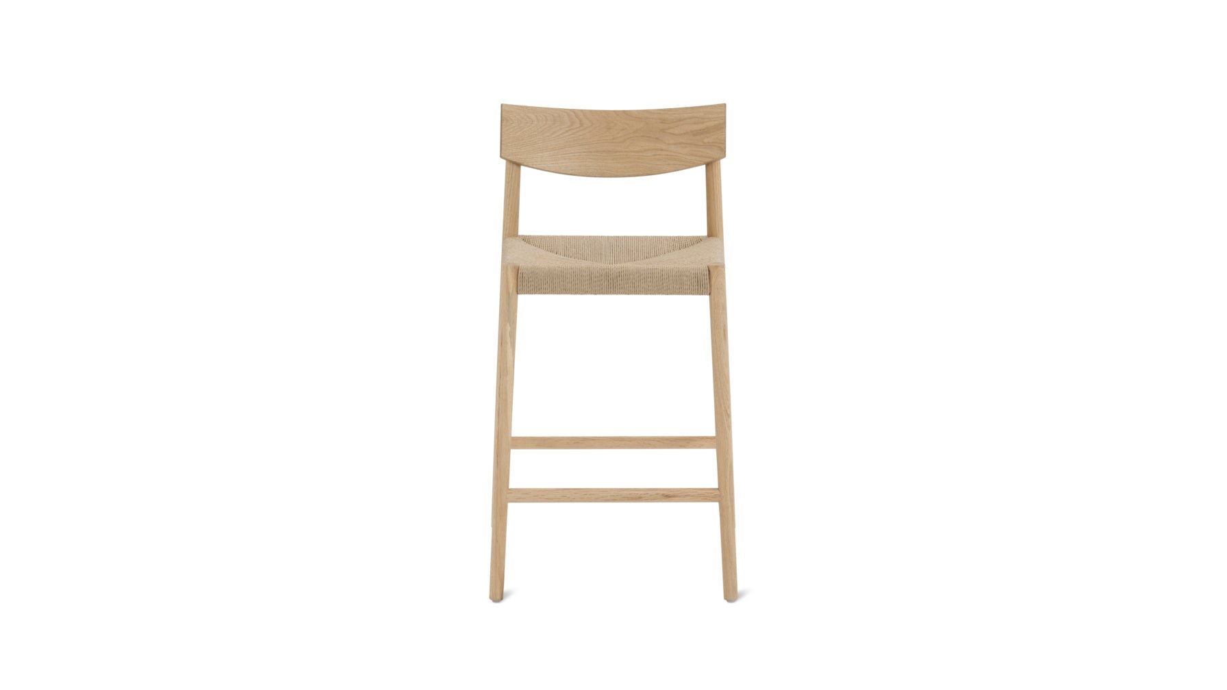 Tabouret de bar pour convives, chêne blanc/assise en corde de papier naturelle