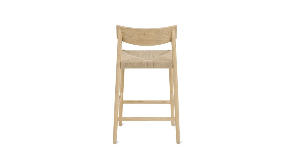 Tabouret de bar pour convives, chêne blanc/assise en corde de papier naturelle