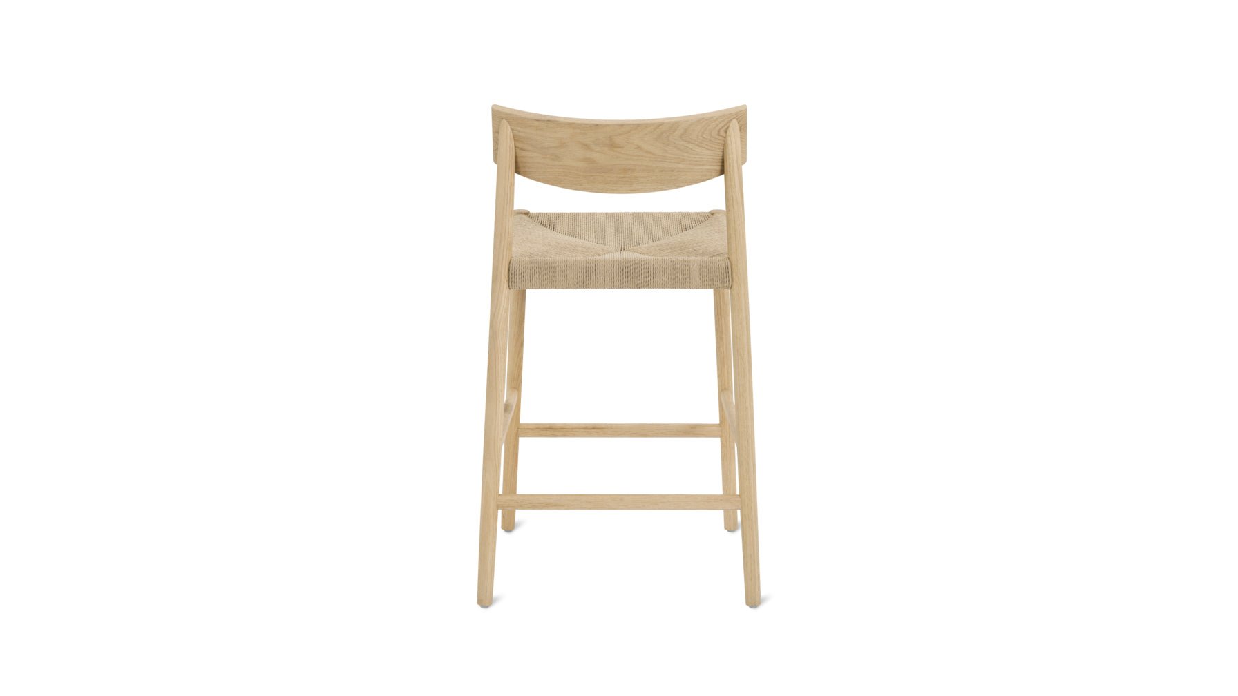 Tabouret de bar pour convives, chêne blanc/assise en corde de papier naturelle