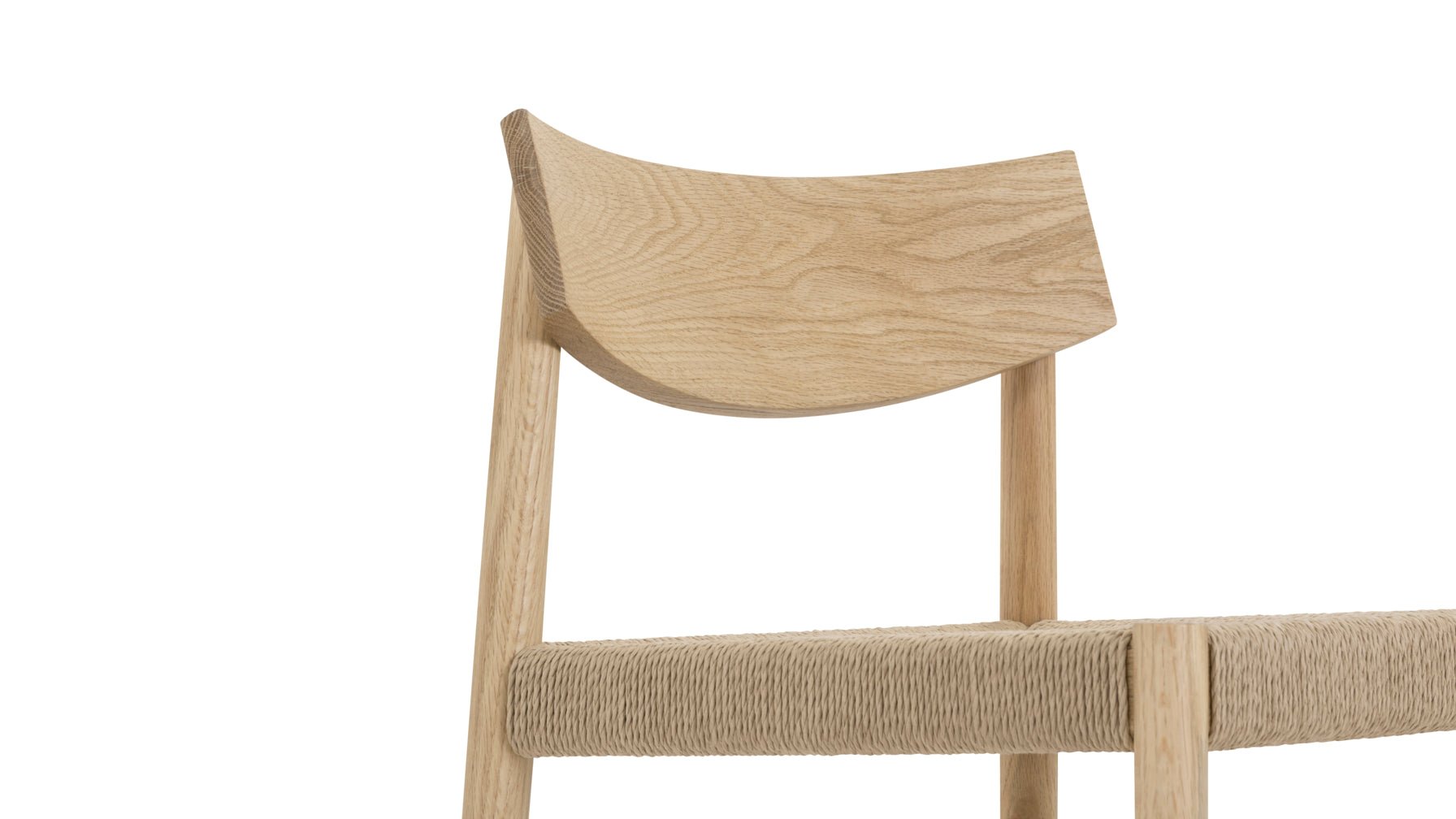 Tabouret de bar pour convives, chêne blanc/assise en corde de papier naturelle