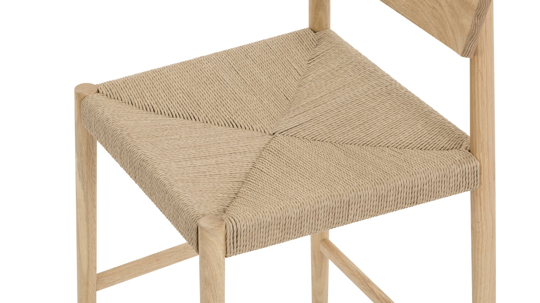 Tabouret de bar pour convives, chêne blanc/assise en corde de papier naturelle