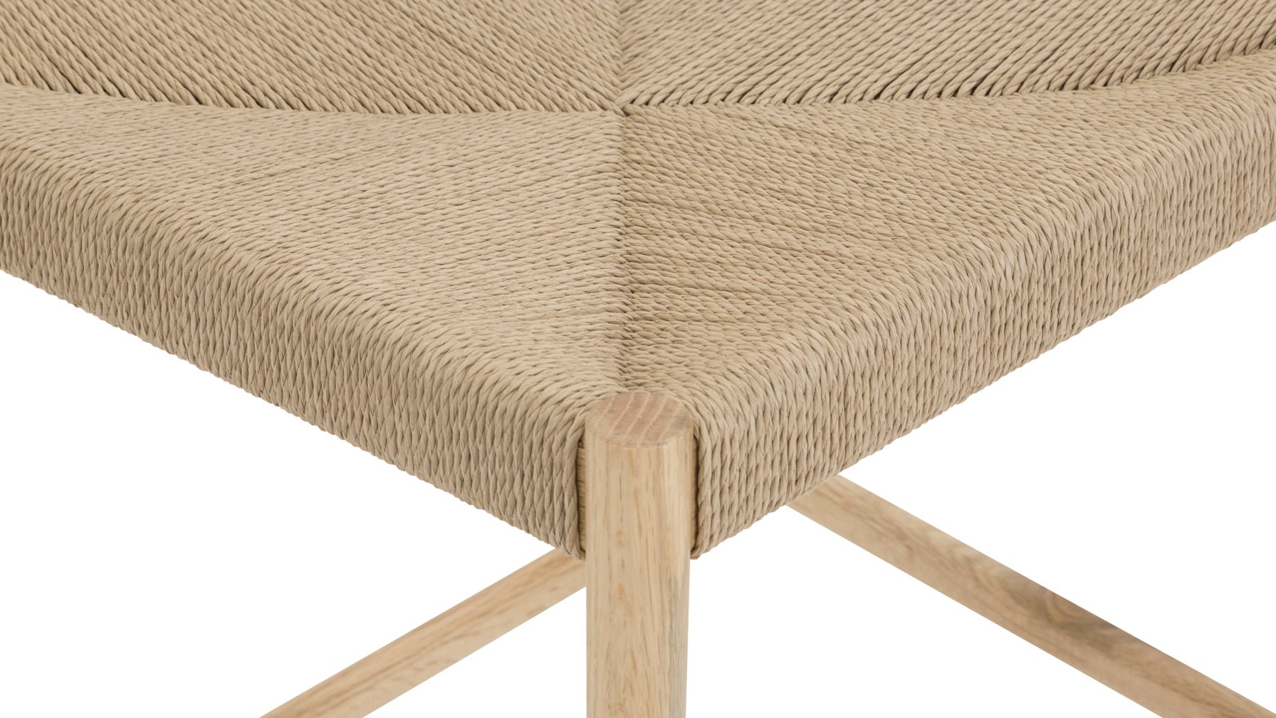 Tabouret de bar pour convives, chêne blanc/assise en corde de papier naturelle