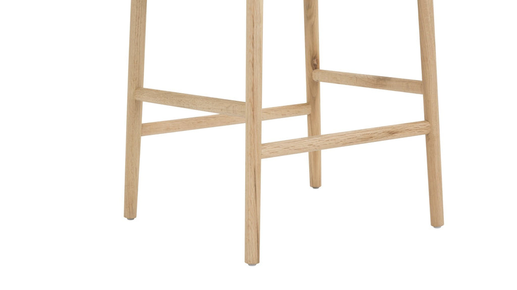 Tabouret de bar pour convives, chêne blanc/assise en corde de papier naturelle