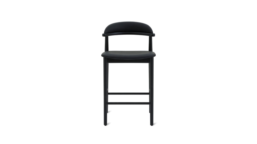 Tabouret de bar Count On Me, chêne noir, assise noire