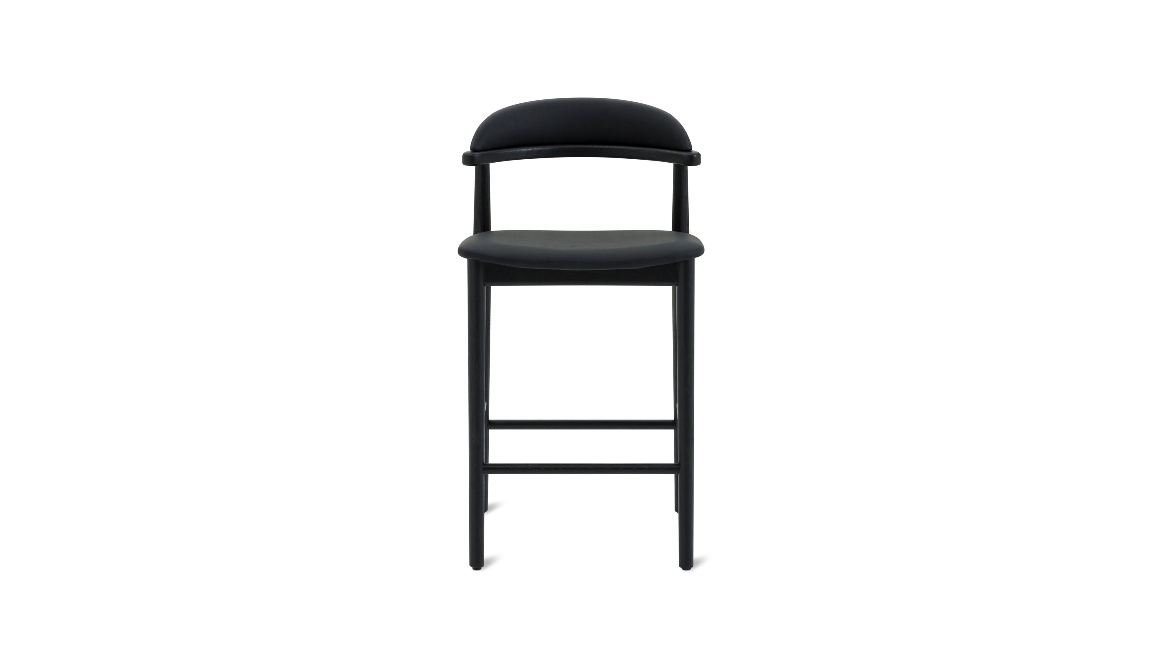 Tabouret de bar Count On Me, chêne noir, assise noire