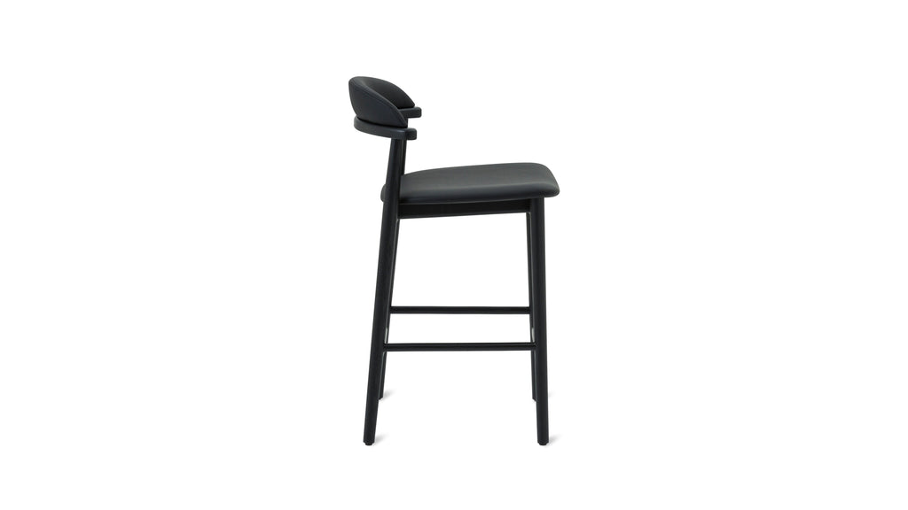 Tabouret de bar Count On Me, chêne noir, assise noire