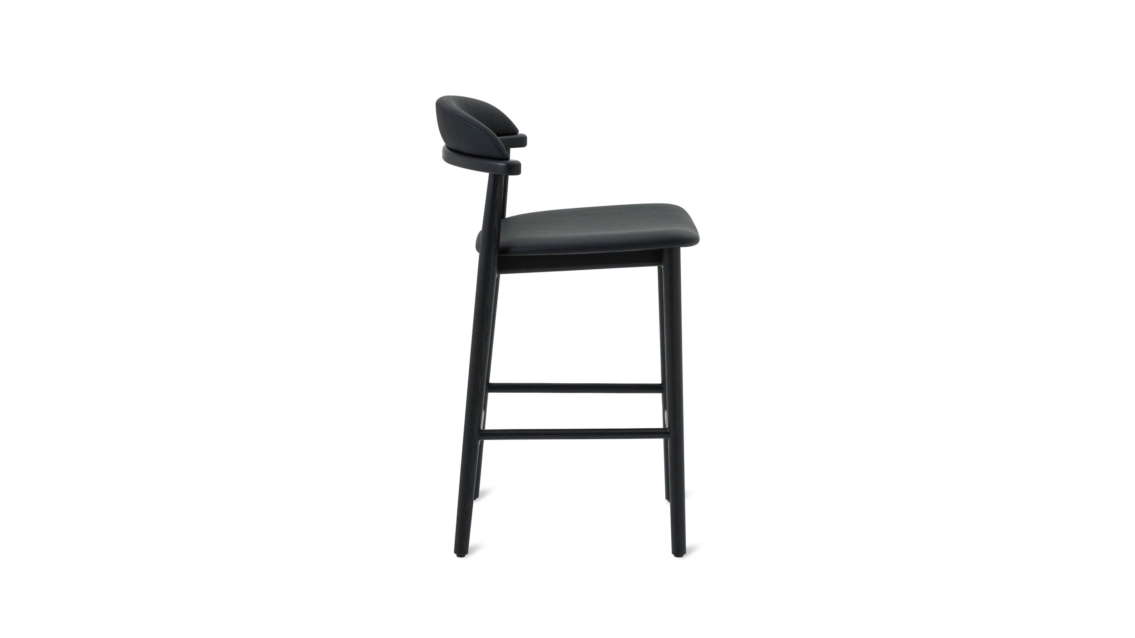 Tabouret de bar Count On Me, chêne noir, assise noire