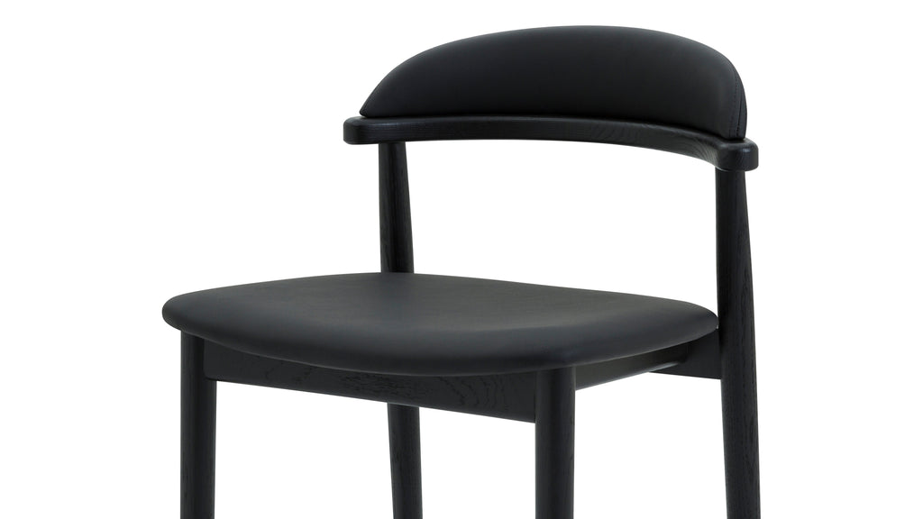 Tabouret de bar Count On Me, chêne noir, assise noire