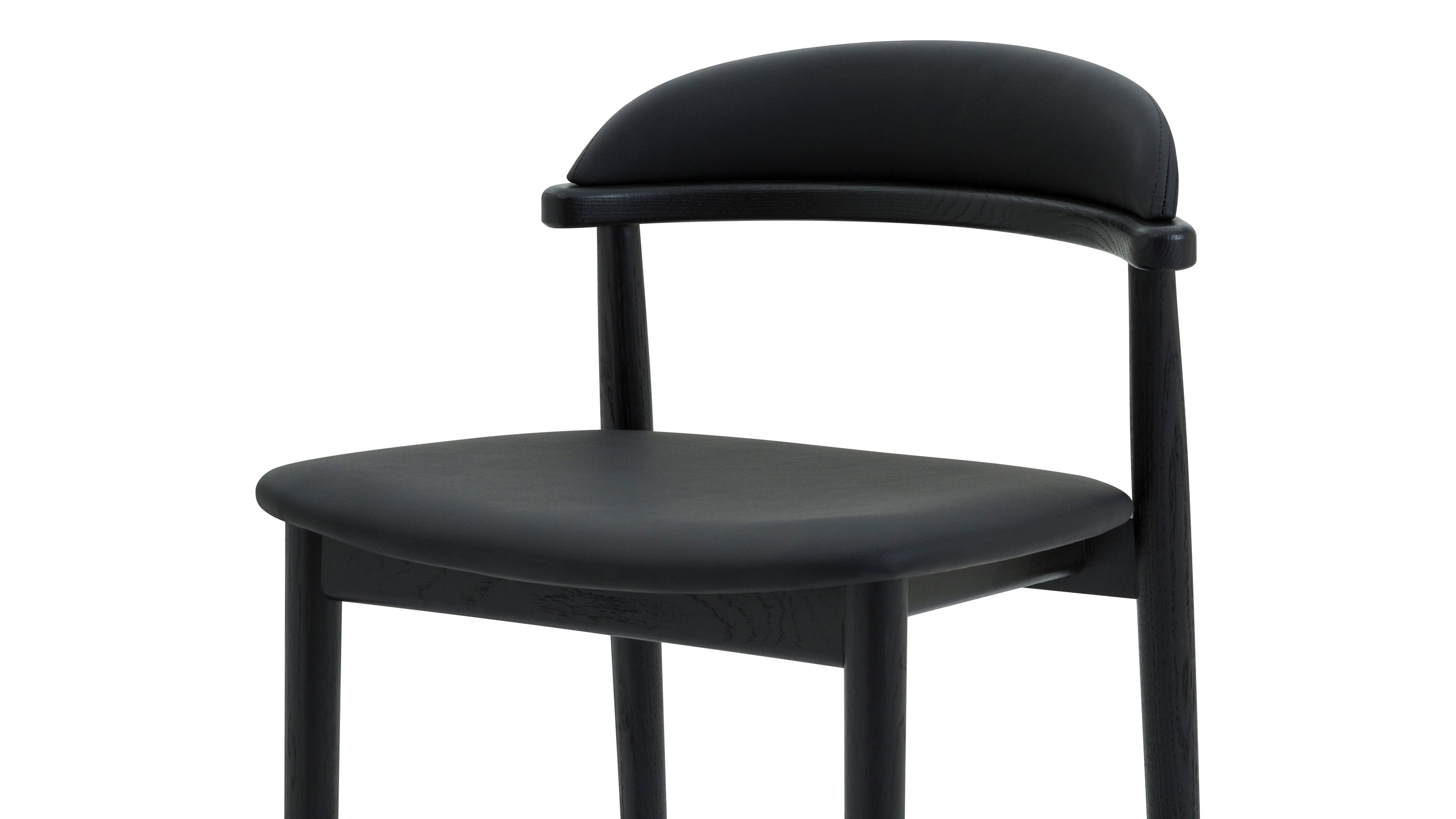 Tabouret de bar Count On Me, chêne noir, assise noire