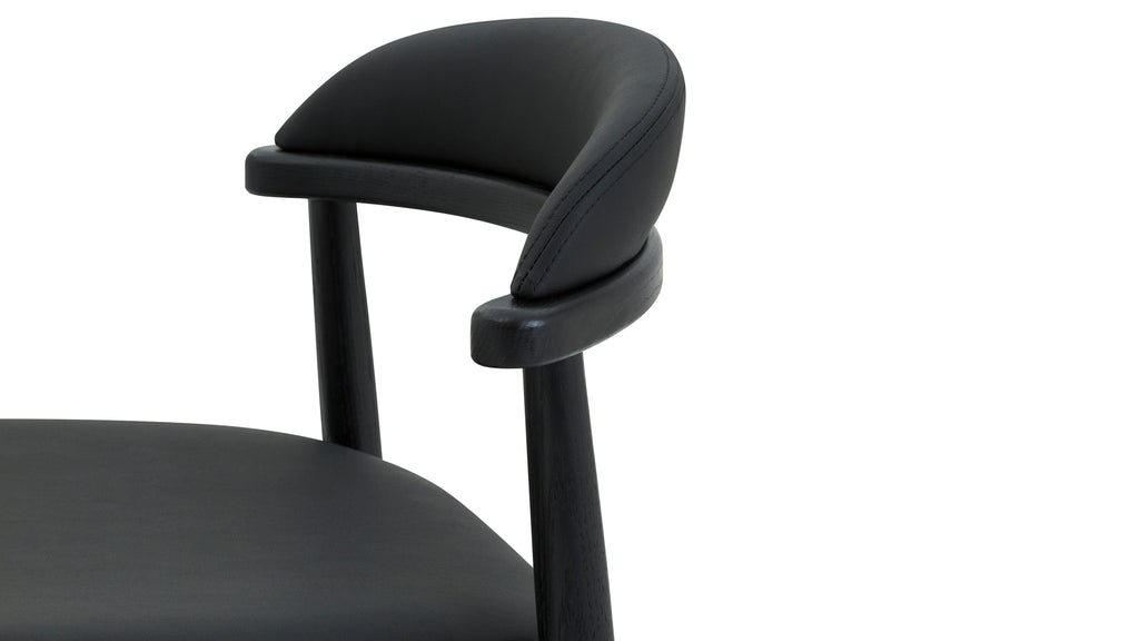 Tabouret de bar Count On Me, chêne noir, assise noire