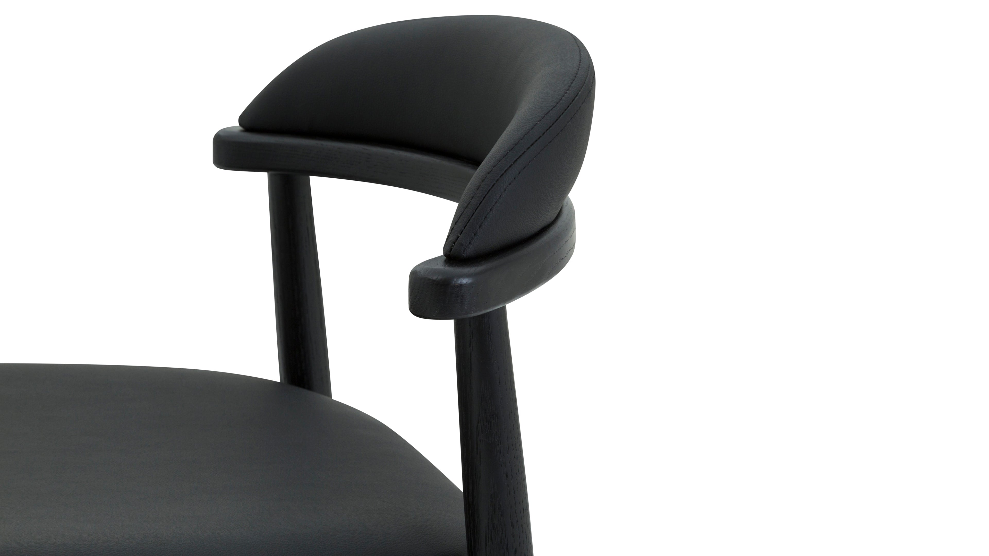 Tabouret de bar Count On Me, chêne noir, assise noire