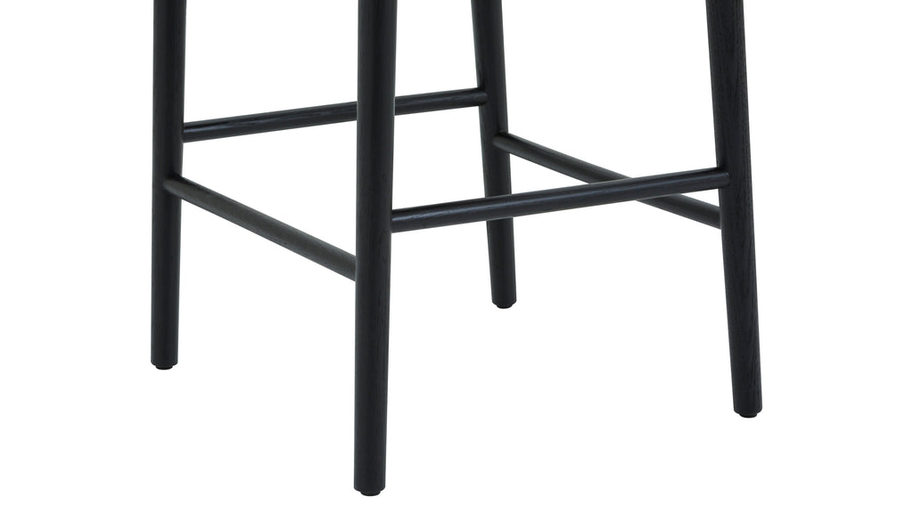 Tabouret de bar Count On Me, chêne noir, assise noire