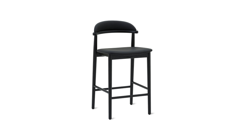 Tabouret de bar Count On Me, chêne noir, assise noire