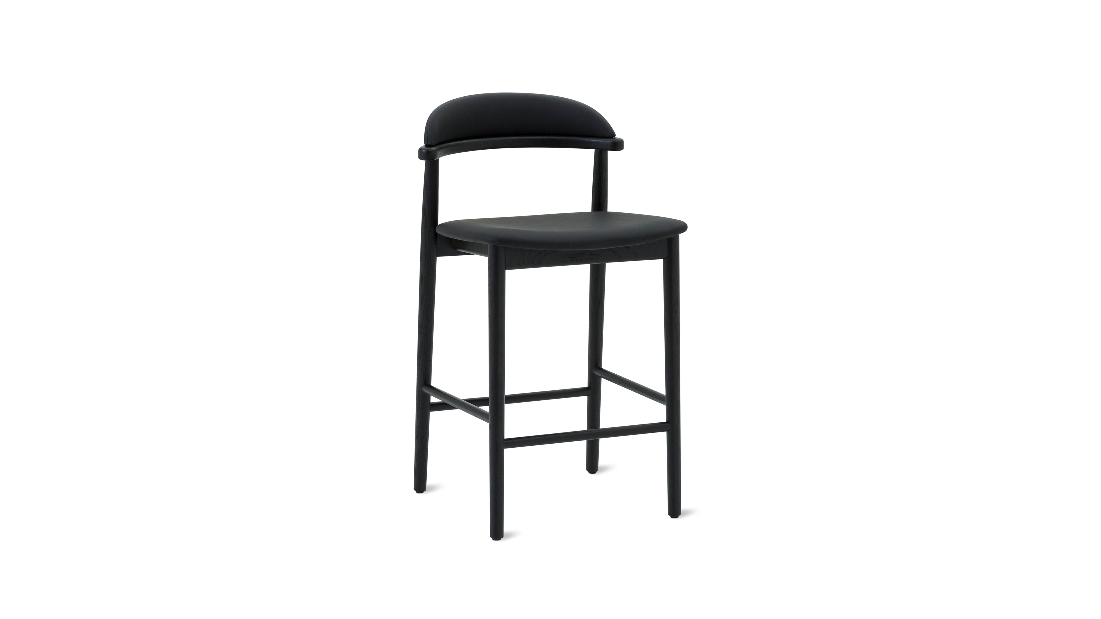 Tabouret de bar Count On Me, chêne noir, assise noire