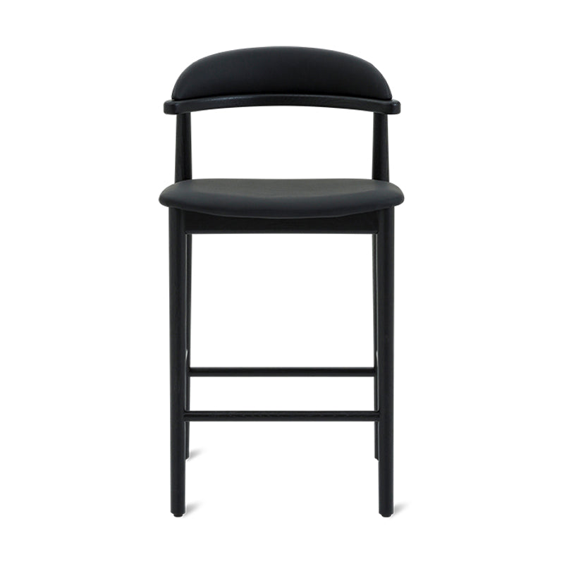 Tabouret de bar Count On Me, chêne noir, assise noire