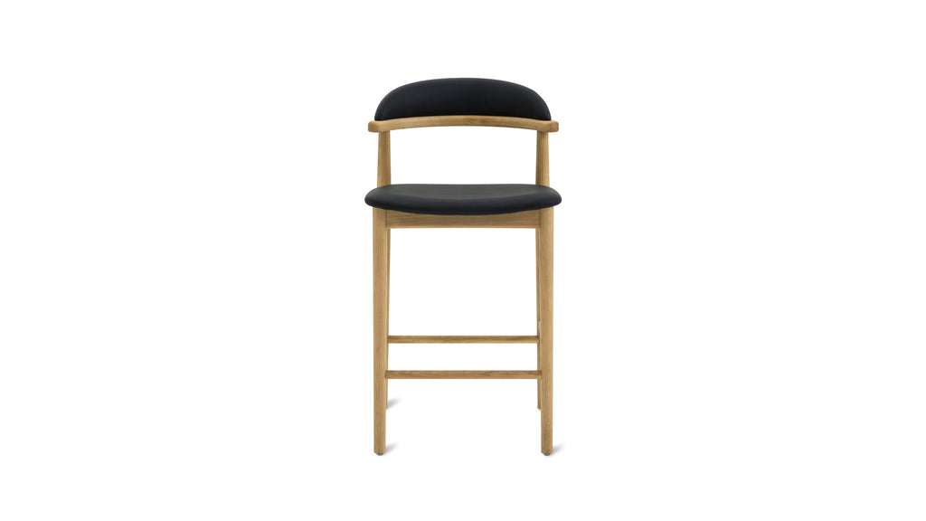 Tabouret de bar Count On Me, chêne, assise noire