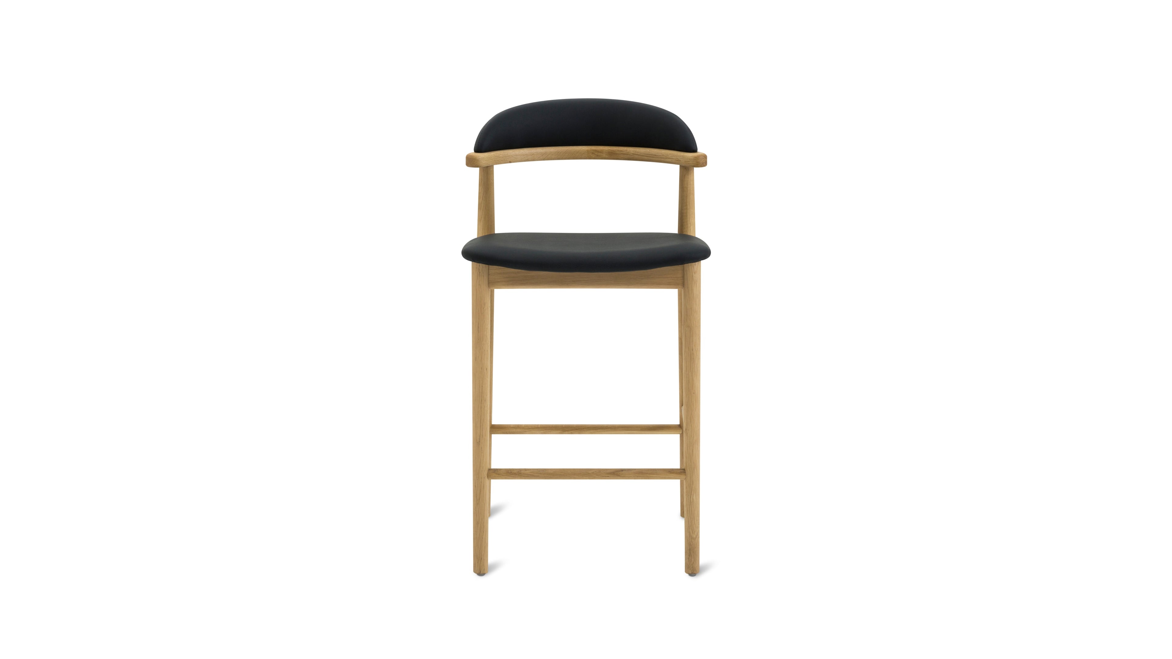 Tabouret de bar Count On Me, chêne, assise noire