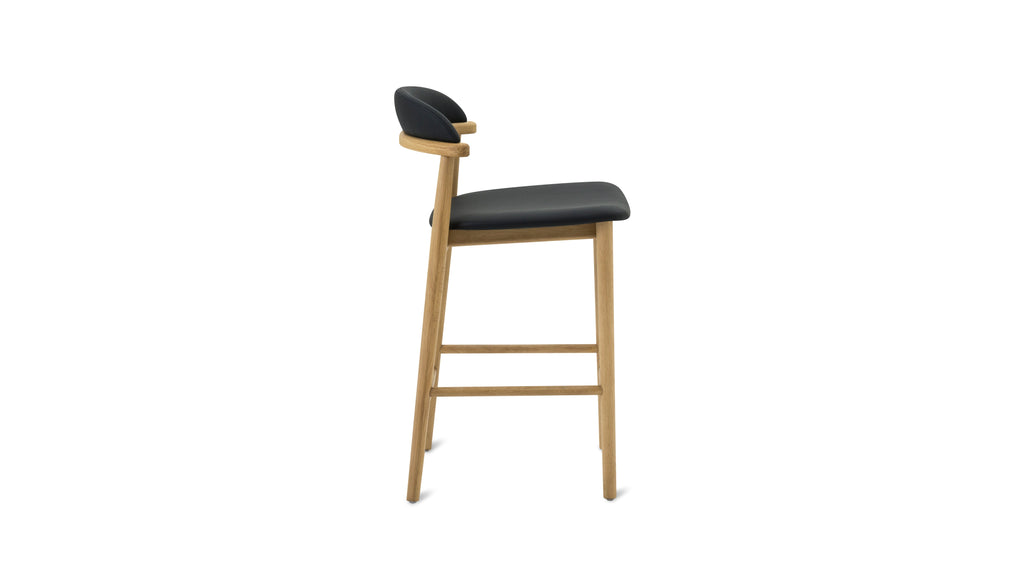 Tabouret de bar Count On Me, chêne, assise noire