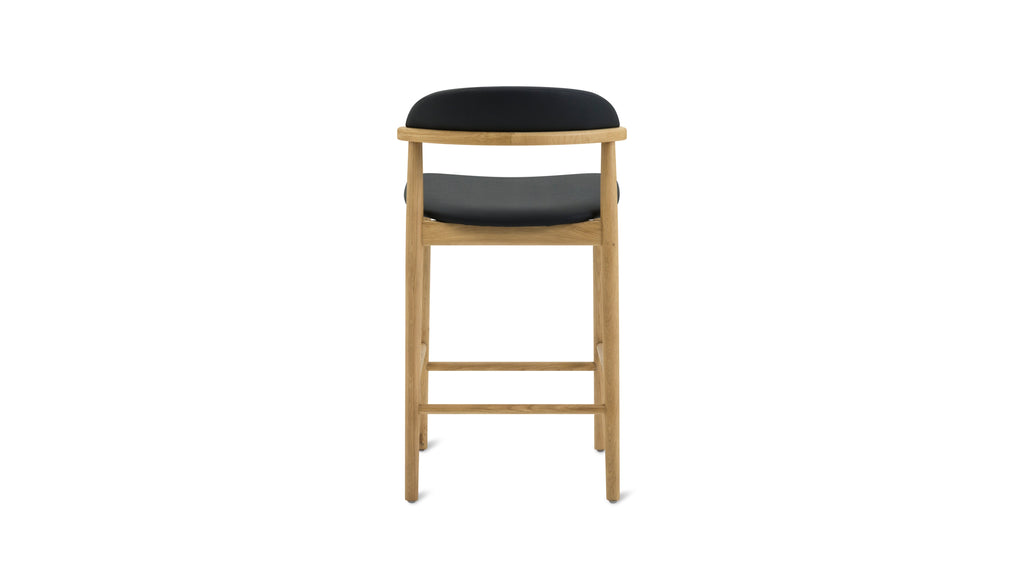 Tabouret de bar Count On Me, chêne, assise noire