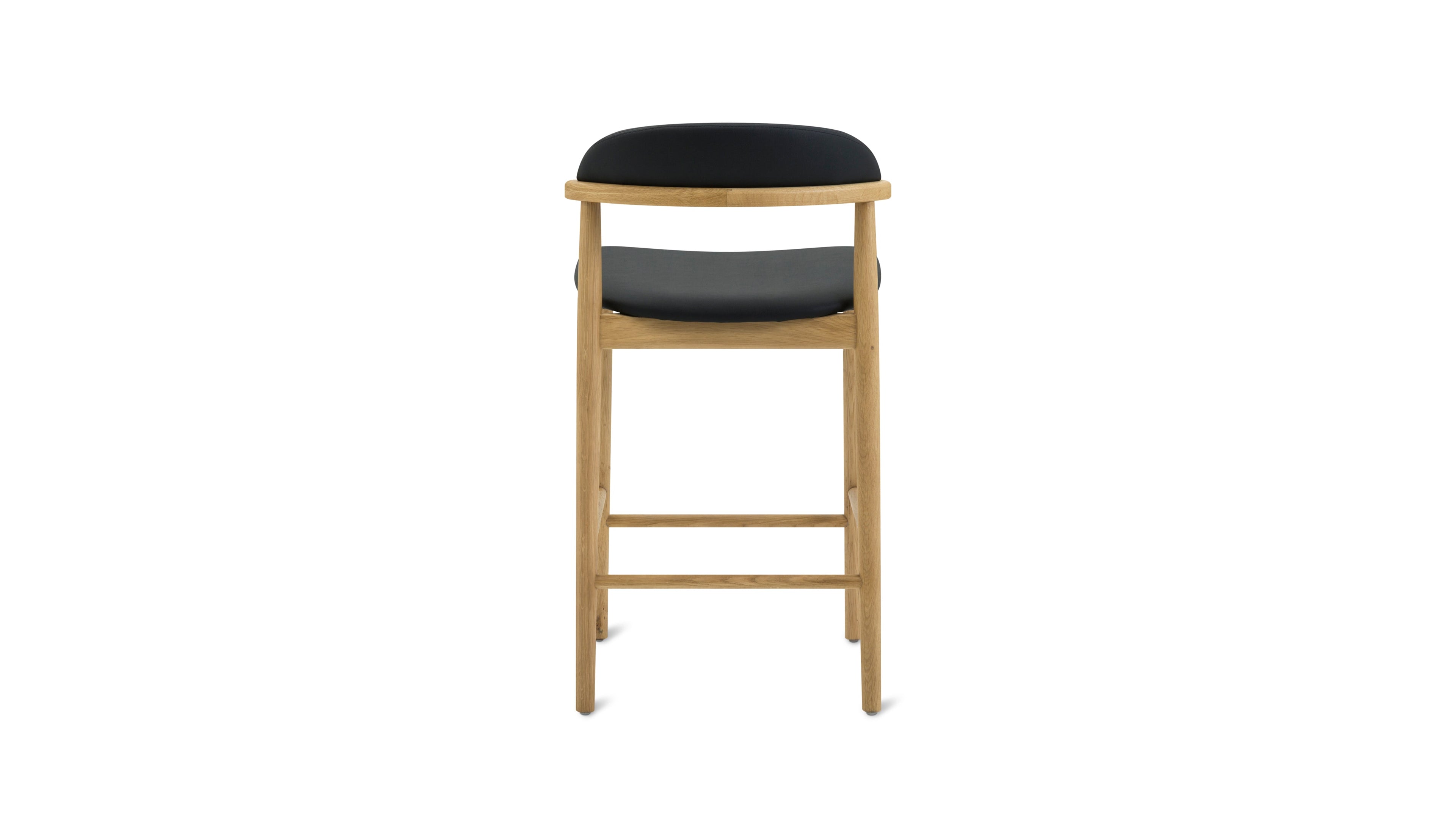 Tabouret de bar Count On Me, chêne, assise noire