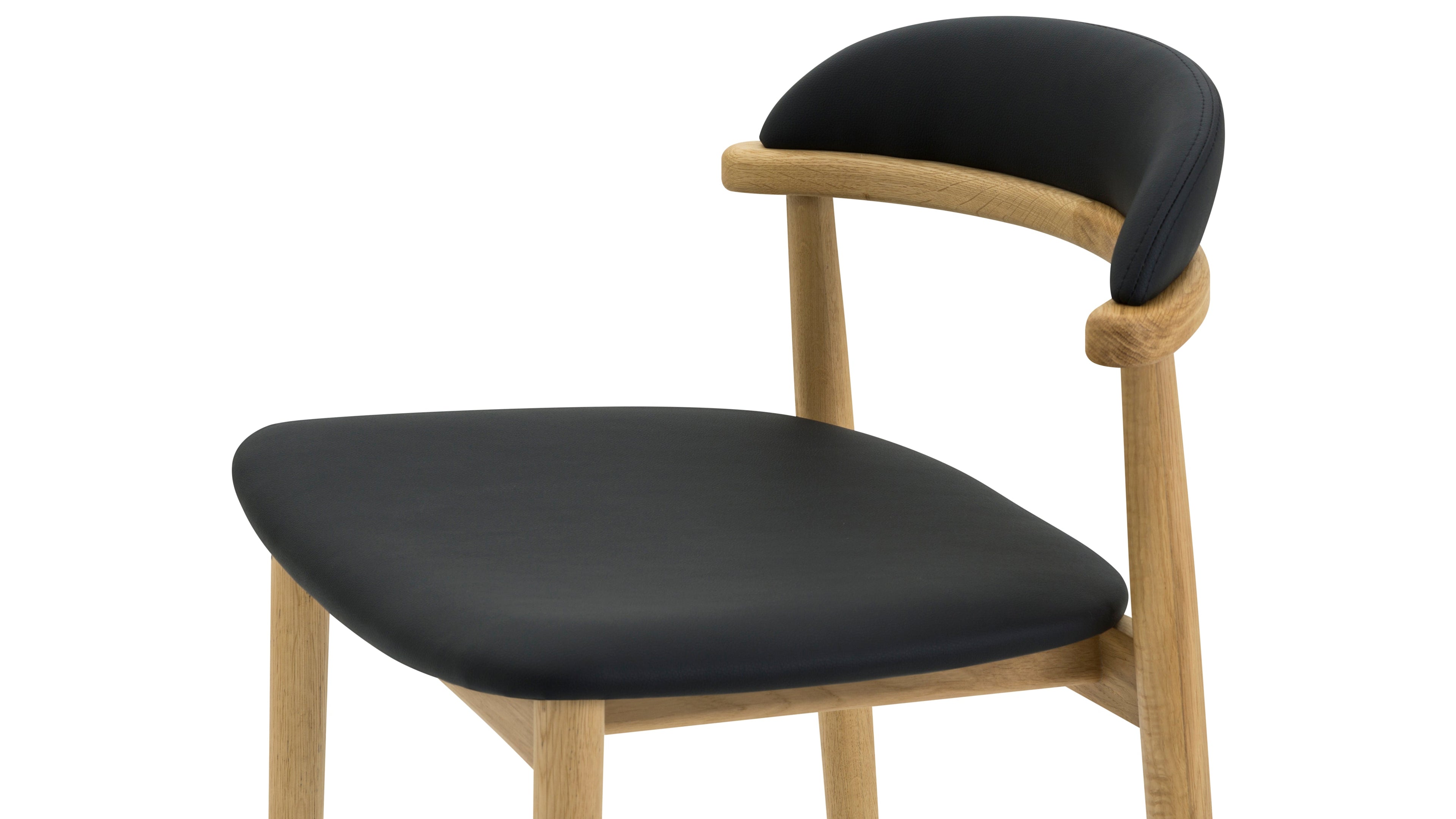 Tabouret de bar Count On Me, chêne, assise noire