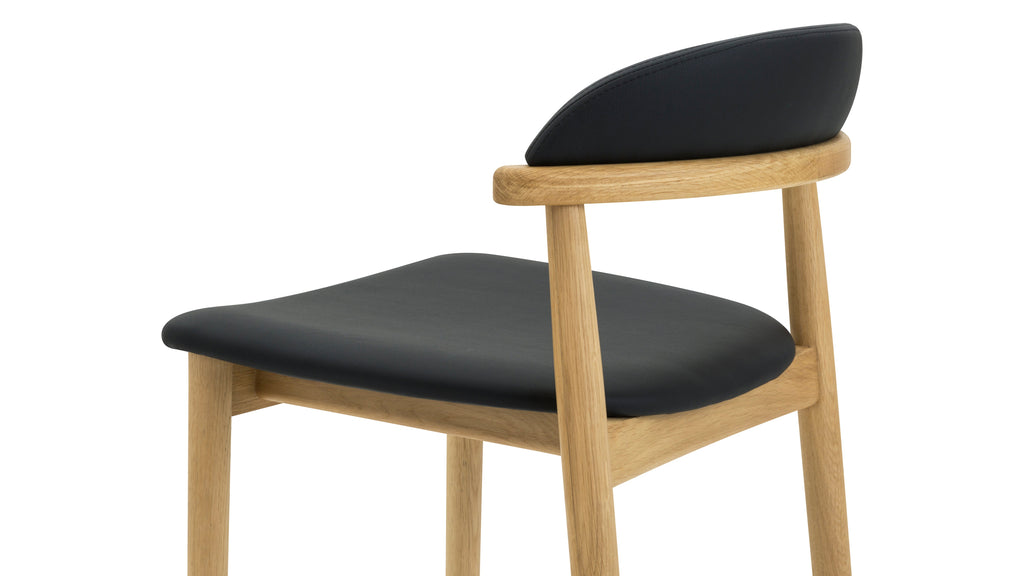 Tabouret de bar Count On Me, chêne, assise noire