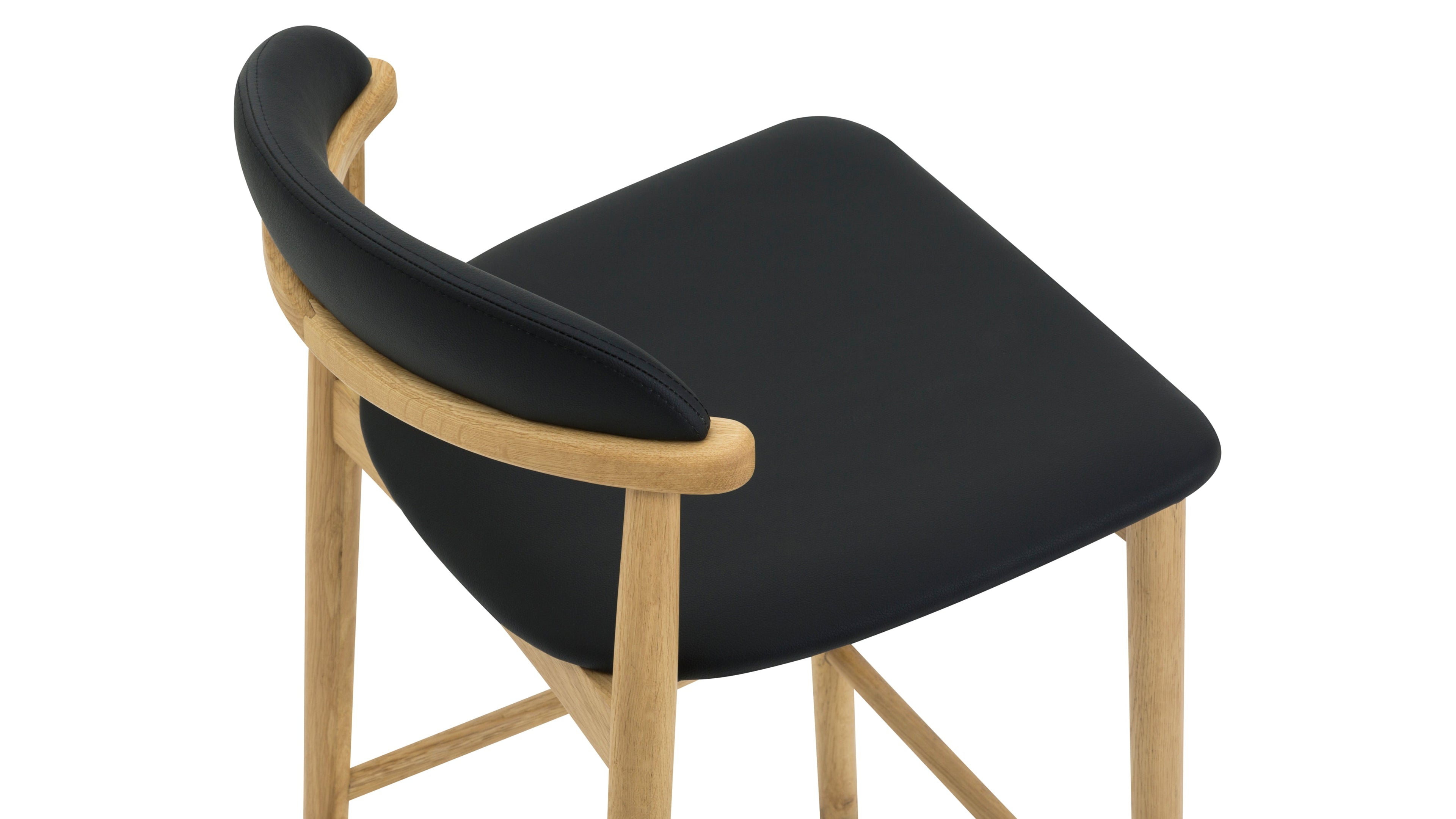 Tabouret de bar Count On Me, chêne, assise noire