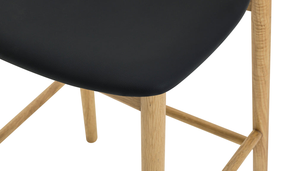 Tabouret de bar Count On Me, chêne, assise noire